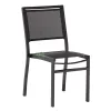 Modern Stackable Black Fabric Chairs for Outdoor Dining Room Table