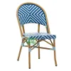 Bamboo Look Metal Outdoor Chair Rattan Woven for Cafe Restaurant