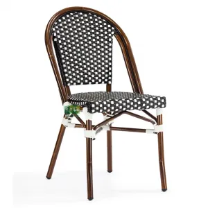 Aluminum Bamboo Paris Bistro Outdoor Dining Chair Rattan