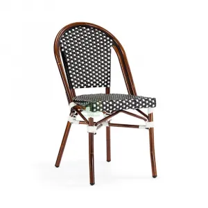 Aluminum Bamboo Look Outdoor French Bistro Rattan Chairs for Cafe