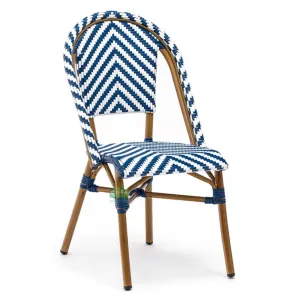 Commercial Use Aluminum Parisian Rattan Cafe Chairs for Outdoor Restaurant