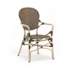 Outdoor Garden Patio Furniture French Bistro Arm Black Pe Rattan Wicker Chairs