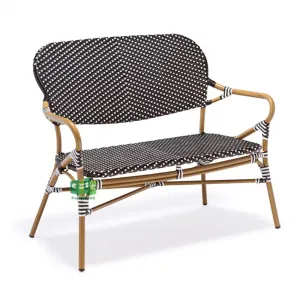 French Style Aluminum Frame Outdoor Rattan Wicker Sofa