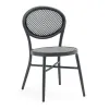 2026 Nordic Outdoor Aluminum and Black Fabric Single Dining Chair