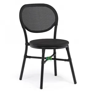 Aluminum Terrace Restaurant Stackable Outdoor Mesh Bistro Chair