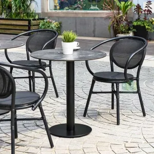 Modern Outside Stackable Metal Fabric Dining Chairs for Outdoor Garden Paito