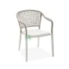 Nordic Contemporary Outdoor Patio Stackable Aluminum Woven Rope Dining Chair