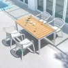 Wholesale Minimalist Outdoor Garden Aluminum White Rope Weaving Dining Chair