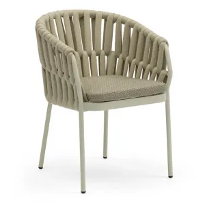Aluminum Frame Woven Rope Seats for Outdoor Nordic Cafe Garden Dining Chair
