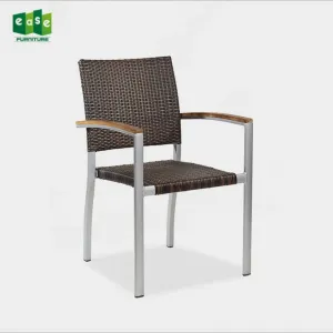 Nordic Outdoor Garden Cafe Aluminium Rattan Wicker Dining Chair