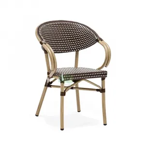 Modern Stackable French Parisian Bistro Chair Outdoor Pe Rattan Dining Furniture