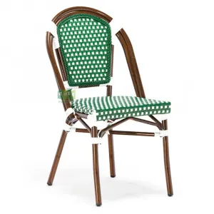 Aluminum Outdoor French Stacking Bistro Rattan Chair for Cafe Restaurant