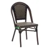 Nordic French Paris Style Outdoor Balcony Black Rattan Bistro Dining Chair