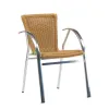Hotel Outdoor Patio Pe Rattan Dining Chair with Aluminum Metal Legs
