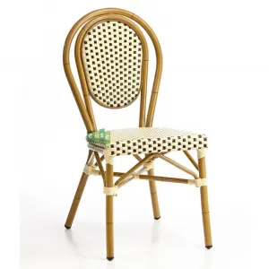 Single Balcony Stackable Garden Restaurant Outdoor Dining French Bistro Rattan Chair