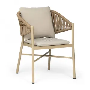 Nordic Outdoor Terrace Cast Aluminum Furniture Arm Rope Dining Chair
