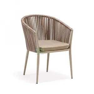 Stackable Garden Furniture Rattan Wicker Rope Outdoor Dining Chairs