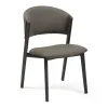Modern Outdoor Small Cafe Black Upholstered Seat Dining Chair