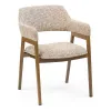 Restaurant Fabric Upholstered Metal Frame Dining Chair with Arms