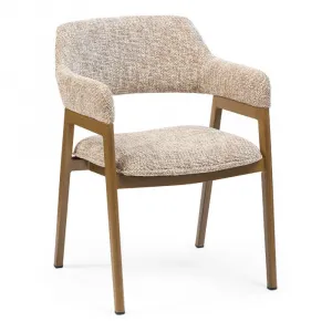 Restaurant Fabric Upholstered Metal Frame Dining Chair with Arms