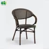 Modern Garden Patio Stackable Aluminum Metal Fabric Outdoor Dining Arm Chairs Furniture