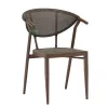 European Comfortable Aluminum Metal Fabric Dining Chair for Garden Outdoor Restaurant