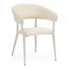 Modern Hotel Fabric Upholstered Aluminum Metal Dining Chairs with Arms