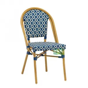 Aluminum Rattan Wicker Bistro Chair French Style for Outdoor