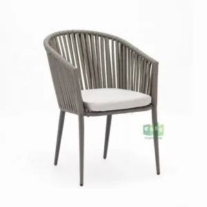 Chairs Furniture Outdoor Wicker Chair Metal Armchair with Waterproof Cushion Cafe Wicker Modern Metal Bistro Sets Rattan Chair