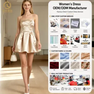Casual Cotton Satin Mini Dress with Ruffles Eco-Friendly and Anti-Static XS Size Woven Front Logo Maxi Length for Summer