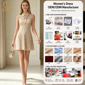 Clothing Factory Wholesale Custom Womens Sleeveless Lace Midi Dress Formal Wear with Customizable Fabric Design Dress