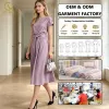 Clothing Manufacturer Custom Label OEM ODM 2026 Ladies Short Sleeve Elegant Casual Midi Womens Dresses
