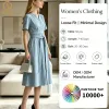 Clothing Manufacturer Undefined Custom Ladies Dress Vendor Cotton Made Women Midi Fashion Dress Supplier