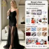Custom Deep V-Neckline Contrast Georgette Satin Gown for Women New Arrival XS Size Casual Style Floor-Length Autumn Season Bow