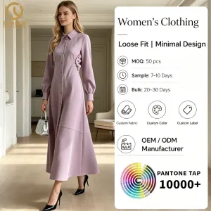 Custom European and American Womens Clothing Fashion Shirt Skirt Contrast Color Loose Printing Spring Andsummer New Dress Women