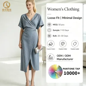Factory Wholesale Designer New Design Simple Fashion Clothes for Women Long Dresses OEM Brand Anti-Static Womens Clothing Dress