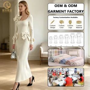 GS Elegant Bow Bandage Elegant Evening Long Dress With Printed Maxi Length Formal Party Dress for Club Work Day Spring Style