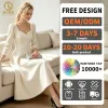 Female Clothing Manufacturers Custom Wholesale Lady Elegant Casual Long Sleeves V Neck Plain Midi Dress for Women