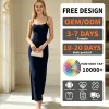 Hot Selling Summer Ins Collection New Tendence Solid Color Backless Suspender Dress for Hot Girls Spaghetti Strap Sustainable