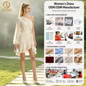 Low MOQ Custom Womens One-Shoulder Asymmetric Ruffle Mini Dress Wrap Draped Bodice Tie Waist Flowy Summer Cocktail Dress