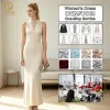 MOQ 50pcs OEM ODM Manufacturer Customized Womens Fashion New Style V-Neck Halter Long Dress Slim Fit Waist-Cinching Dresses