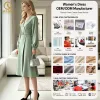 New Arrival Elegant Casual Dress for Women Lady Appropriate for Daily Wear Made Chiffon Features Button Belt Decoration Empire