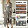 OEM Womens Casual Dress Elegant Winter Bodycon with Custom Logo New Arrival Formal Casual Clothing Woven Natural Waistline