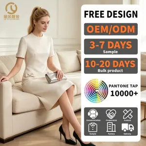 Simple Fashion Element Long Chiffon Dress Front Logo Casual Summer Floor-Length Knee-Length Anti-Static OEM Service Available