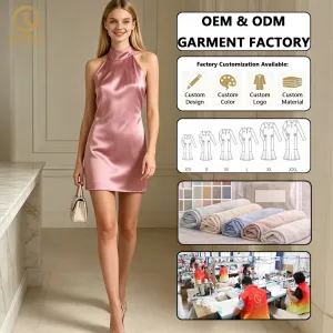 Summer Collection High-quality Womens Dress Casual Elegance Sleeveless Party Dress Straight Women Mini Sparkling Satin Dress