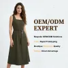 Wholesale Custom Modern Academia Vintage Casual Maxi Dress for Women Elegant Lady with Natural Waistline Breathable Woven Fabric