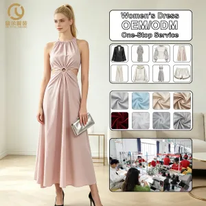 Womens Casual Dress Elegant Neck 100 Linen Long Summer Fashion Drop Waist ODM Supply Hollow Decoration Size XS for Club