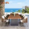 8-Piece Outdoor Dining Set Aluminum Patio Dining Table and Chairs Plastic Outdoor Furniture