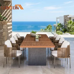 8-Piece Outdoor Dining Set Aluminum Patio Dining Table and Chairs Plastic Outdoor Furniture