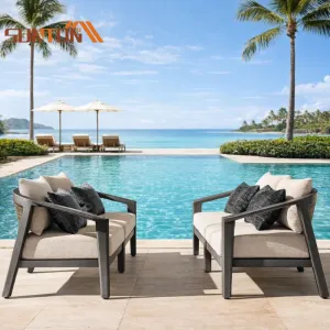 Best Selling Waterproof Hotels Villas Courtyards Modern Aluminum Outdoor Sectional Sofa Set for Patio Deck and Backyard Lounge